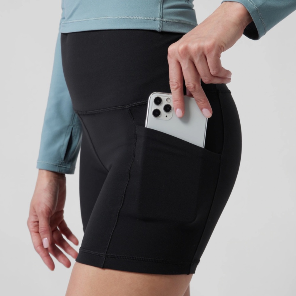Athleta Black Bike Shorts with Side Pocket